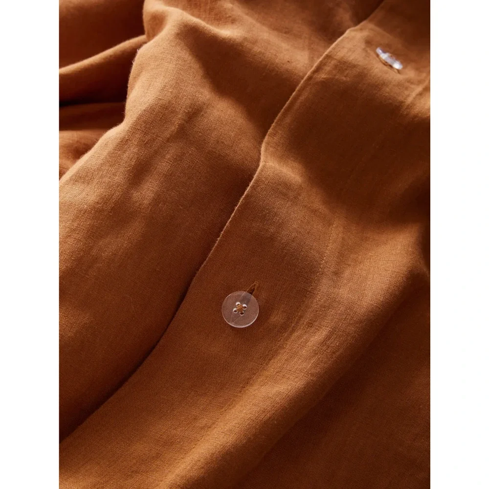 QUINCE FULL/QUEEN European Linen Duvet Cover TERRACOTTA